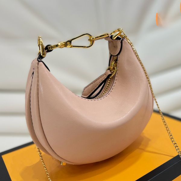 Designer-Tasche aus echtem Leder, Umhängetaschen, Umhängetaschen mit goldener Kette, Handtasche, Geldbeutel, breit, abnehmbare Riemen, Geldbörsen aus echtem Leder, 3 Innenfächer, gut