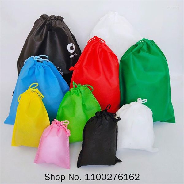 Embrulho de presentes 10pcs reutilizáveis ​​grandes bolsas à prova de poeira de tecido de pó das mulheres ombro embalagem ambiental 40x50cm 45x55cm