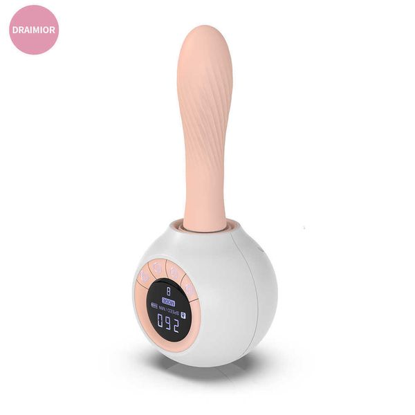 Máquina de massageador de brinquedos sexuais massager adulto draimior para mulheres aquecendo vibrador de vibrador controle remoto LED Display telescópica hastes adultas sexy brinquedos 1jrm