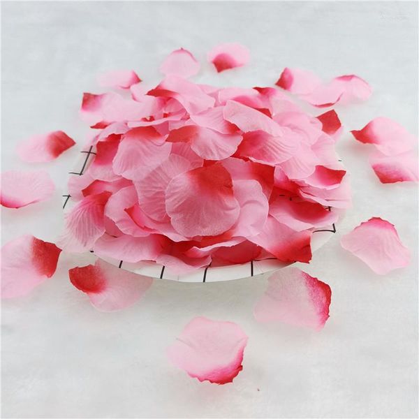 Confezione regalo Decorazione di nozze 20 pezzi Petali di rosa artificiali Tessuto non tessuto Disposizione della stanza finta Proposta romantica