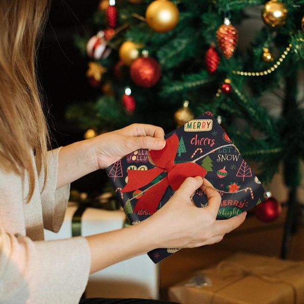 Carta da regalo 1PCS Fai da te Per uomo Per donna Per bambini Natale Carta da regalo Regali di festa Camion Scozzese Fiocco di neve Verde Albero