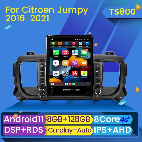 Leitor de rádio do carro dvd para Peugeot Expert 3 Citroen Jumpy 3 SpaceTourer 2016 - 2021 Áudio CarPlay Android Auto GPS No 2 Din