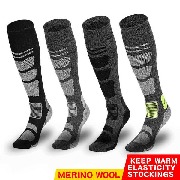 Spor çorapları merinos yünü termal açık uzun tüp kayak duvarları erkek ve kadınlar için tırmanıyor l221026