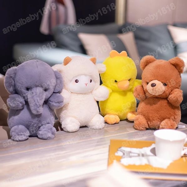 23 cm Cute Animal Doll Baby Elephant Bear Peluche Pecora Pulcino Bambola Animali di peluche Letto per bambini Decorazione Regalo di compleanno