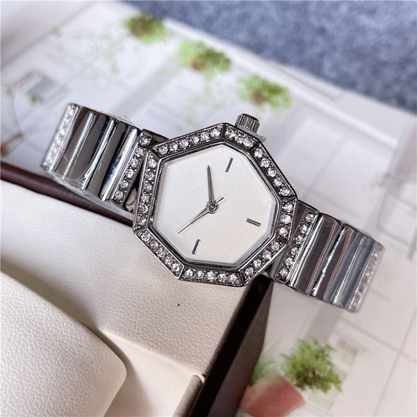 Бренд запястье Watch Watch Women Ladies Girl Crystal Style Luxury Metal Steel Band Quartz Clock Di 45