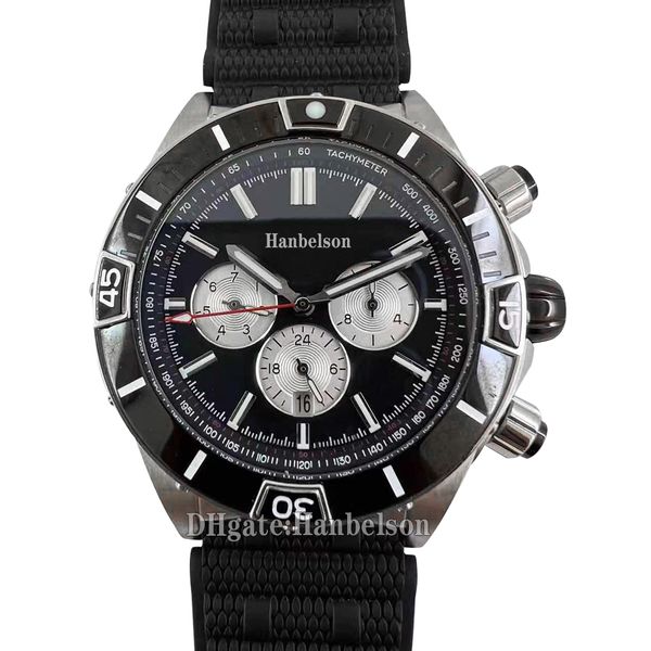 1884 Мужские Часы Светящийся Черный циферблат Автоматическое движение Сапфировое стекло B01 Тяжелый Стальной Корпус Резиновый Роликовый Шариковый Браслет Дизайнерские Мужские наручные часы 44мм