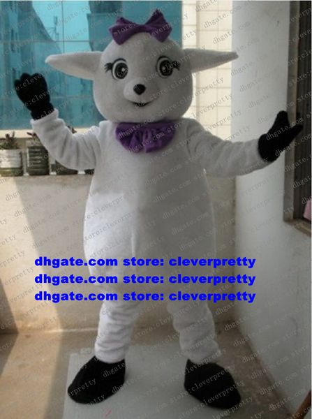 Costume della mascotte delle pecore dell'agnello bianco Mascotte Capra Jumbuck Yeanling Personaggio dei cartoni animati per adulti Vestito Vestito Ritorno Banchetto Apertura e chiusura No.1041