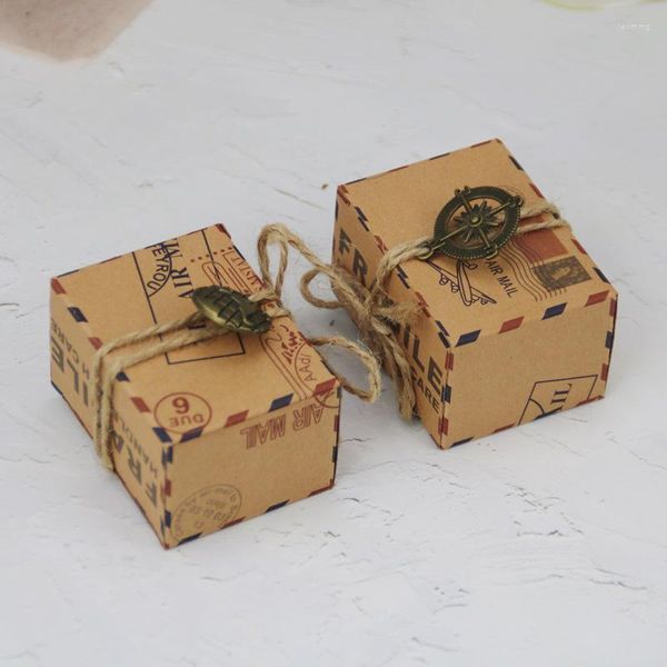 Geschenkpapier 50/100 Stück 2022 Retro Kraftpapier Kreative Hochzeit Süßigkeiten im europäischen Stil ausländische Verpackungsbox Hersteller Großhandel