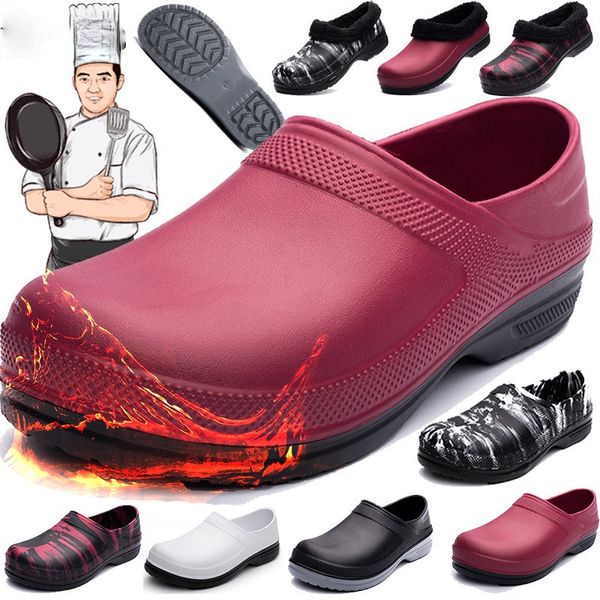 Pantofole el Zoccoli da cucina Antiscivolo Impermeabile Antiolio Scarpe da lavoro Traspirante Resistente Cucina Cuoco Scarpe da cuoco Taglie forti 221026