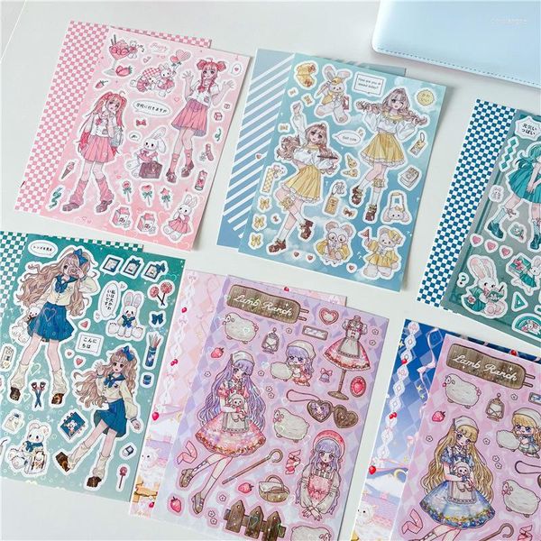 Geschenkpapier koreanische Ins Kawaii süßes Mädchen Charakter Thema Goo Karte Aufkleber DIY Scrapbook Telefon Fall Tagebuch Star Chaser Dekoration