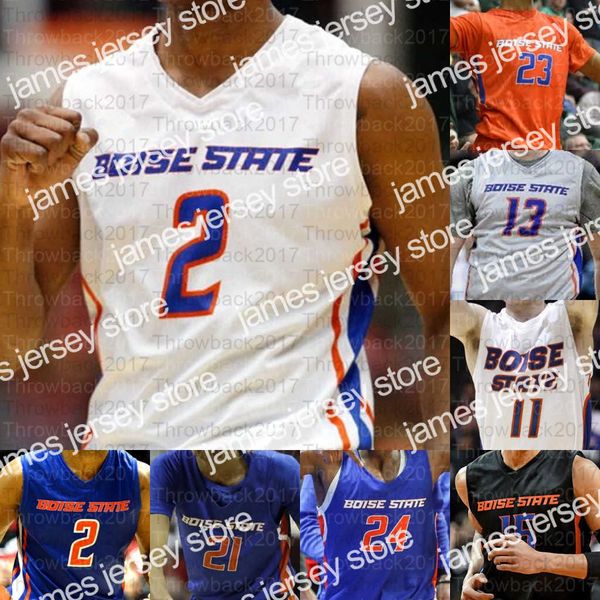 Maglie da basket Custom Boise State Broncos Maglie da basket Derrick Alston Justinian Jessup RJ Williams Abu Kigab Hobbs Hutchison