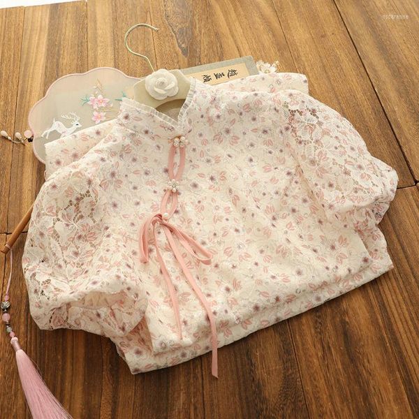 Ethnische Kleidung China Qipao Rosa Puffärmel Frauen Sommer Grün Cheongsam Moderne Mode Junges Mädchen Süßigkeiten Retro Schlank Chinesisch Traditionell