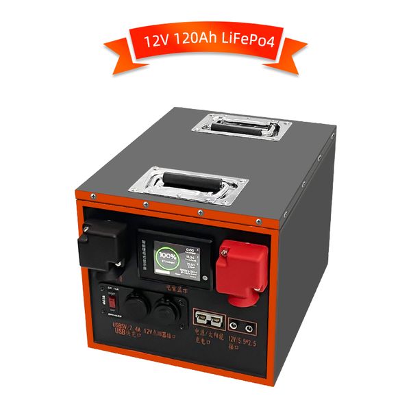 Батарея LifePo4 Аккумулятор 12V120AH 4S для гольф -корзины Домашняя солнечная энергия Хранение фотоэлектрической системы фотоэлектрическая система робот RV Форкзасек