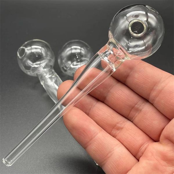 cachimbo de água Design Pyrex Vidro grande e grosso Queimador de óleo Tubo transparente para fumar Tabaco de mão Erva seca cachimbo de cigarro