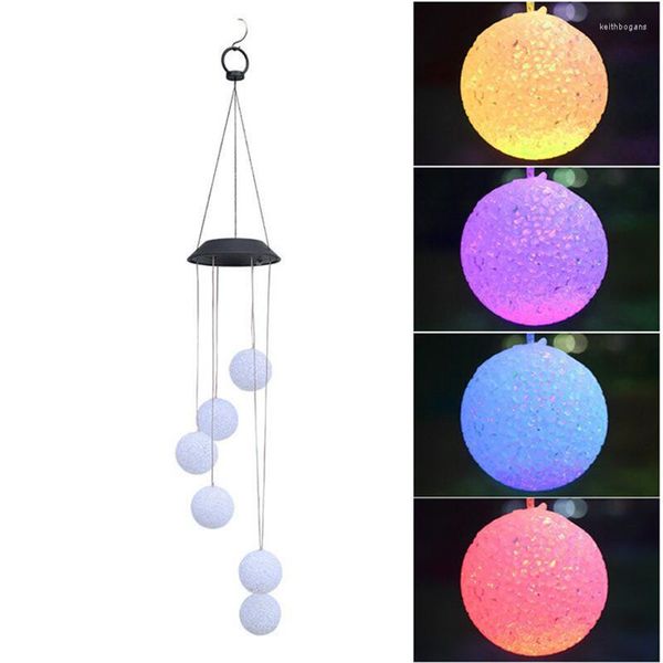 Stringhe colorate farfalla luna carillon di vento lampada solare esterna impermeabile appesa stringa di luce a LED per decorazioni per la casa per le vacanze di un anno in giardino