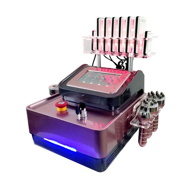 Máquina de emagrecimento ultrassônica 6 em 1, ouro rosa, 40k, cavitação, lipo, laser, almofadas, rf, máquina de modelagem corporal