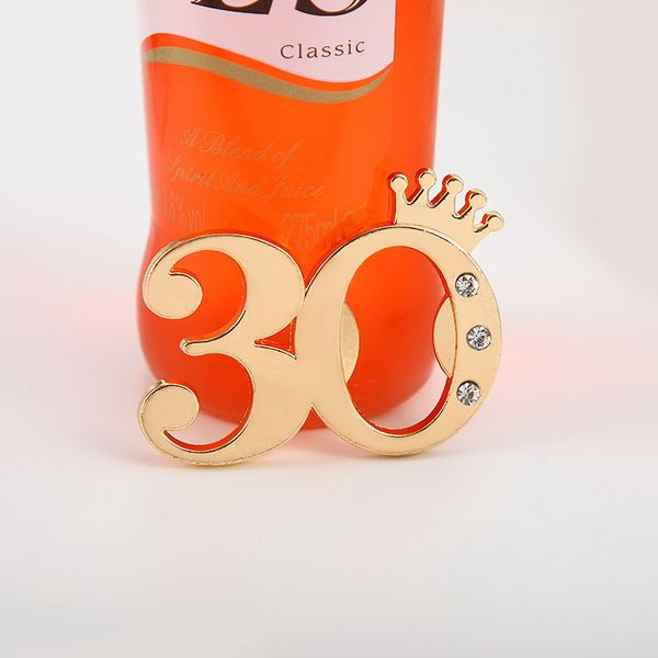 50 Stück Großhandel, Hochzeitsgeschenke, goldene Krone, digitale 30 Wein-Bieröffner in Geschenkbox, Hochzeitstag, Geburtstag, Souvenir