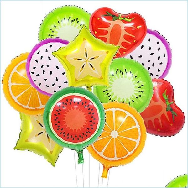 Decorazione per feste Moda Forma di frutta Foil Palloncino Pino Anguria Gelato Ciambella Palloncini Festa di compleanno Baby Shower Decorazione Dhipu