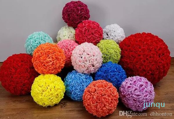 Künstliche Blumen, Rosenball, Hochzeit, Pomander-Kussbälle aus Seide, Blumenball für Hausgarten-Marktdekorationen 01