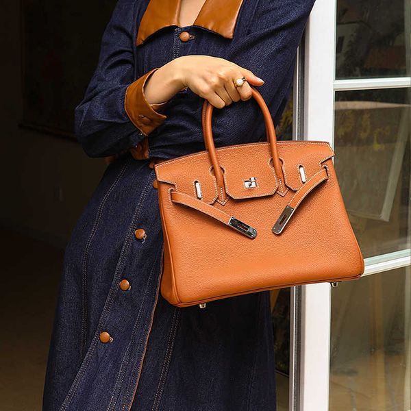 Birkinbag Bag Aabkin Bags дизайнеры сумочки ручной работы Togo Кожаная сумочка 2023 Новый простой случайный стиль женский
