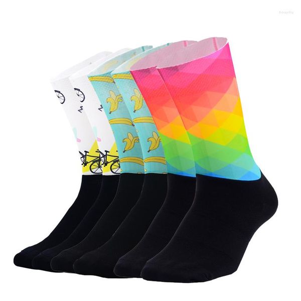 Sportsocken, 21 Farben, Material, Radfahren, lustig, rutschfest, für Herren und Damen, Fahrrad, rutschfest, Laufen, Camping