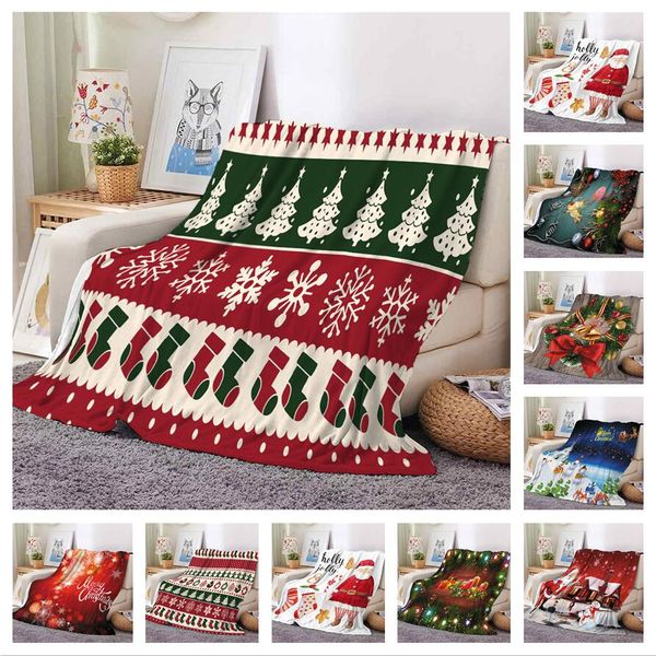 Multi Weihnachten Flanell Decke Mode Werfen Decken Sofa Bett Camping Thermische Handtuch Winter Warme Reise Decken HT1986