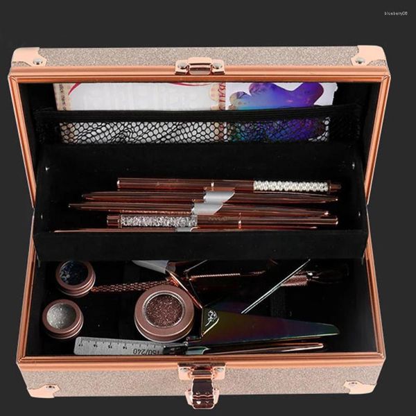 Kits de arte unhas de luxo retângulo de luxo arquivos de camada dupla ferramenta de contêiner caixa de armazenamento vazia tweezers clippers canetas polimento