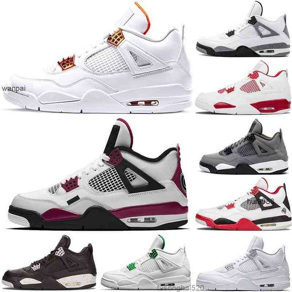 2023 Hotting Original 4s Basketballschuhe 4 Männer Black Cat University Red Neon Court Purple Bred Alternate Motorsport Orange Metallic Cool JERDON