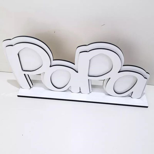 Marcos de MDF de sublimación papá mamá marco de fotos de madera DIY regalo del Día del Padre imagen de madera en blanco Rahmen venta al por mayor A02