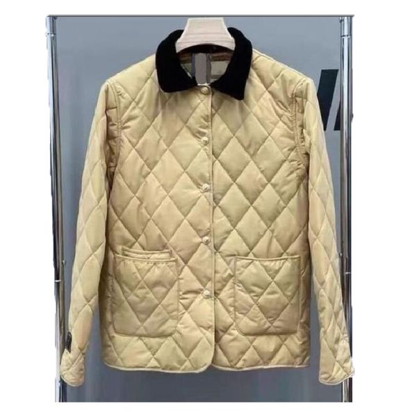 Nuove donne giacca inverno autunno cappotto moda cotone giacca sottile stile britannico ricamato plaid trapuntato imbottito parka abbigliamento all'ingrosso taglia M-XXXL