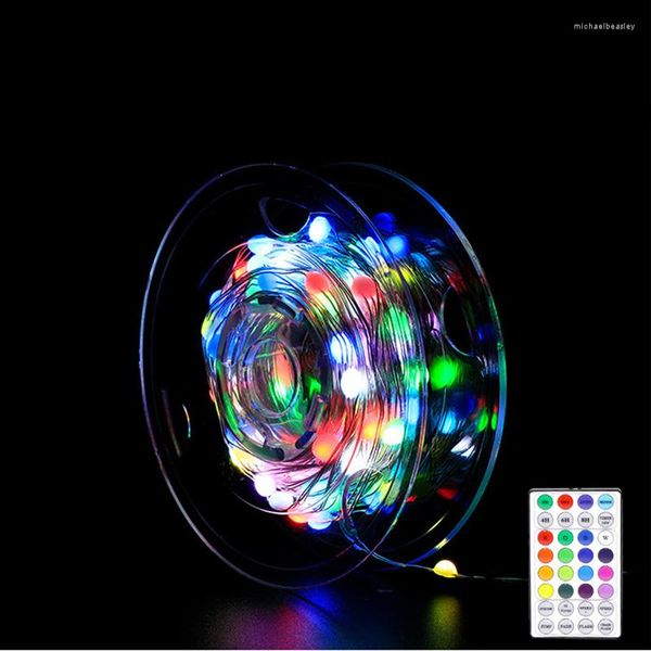 Strings 10M 100LED String Light USB RGB Full Color Point Control Filo di rame Lampada Home Decor Christmas Fairy Lights Garden Holiday
