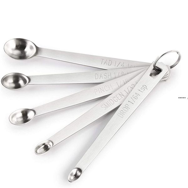 Измерение из нержавеющей стали Spoon 5pcs Set Kitchen Mearring Tools Spoons Spoons Coffee Essing Mini удобная JNC185