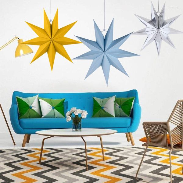 Decorações de Natal 1PC DIY 3D Stars Stars Points Hanging Paper Origami Lampshade Party Festival de Casamento de Lanterna