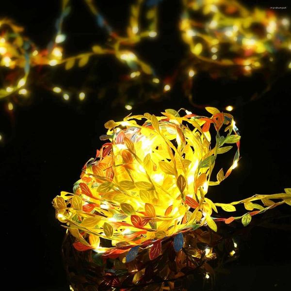 Tiras 20/30/50/100 LED Fairy Colorful Folhas Garland String Light Home Party Garden Casamento de Natal Decoração de Halloween Lâmpadas de Decoração