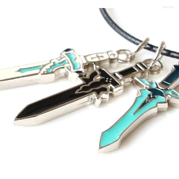 Collane con ciondolo Vendita all'ingrosso di anime giapponesi Sword Art Online Accessori per collane Kirigaya Kazuto Nero Bianco per gioielli da uomo e donna