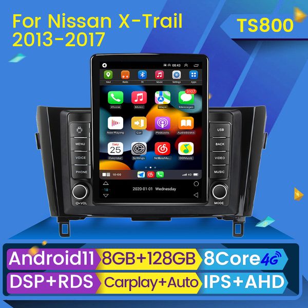 Araba DVD Multimedya Oyuncu GPS Navigasyon 2DIN AUTORADIO NISSAN QASHQAI J11 X -TRAIL 32 T32 2013 - 2017 Carplay için Otomatik Radyo