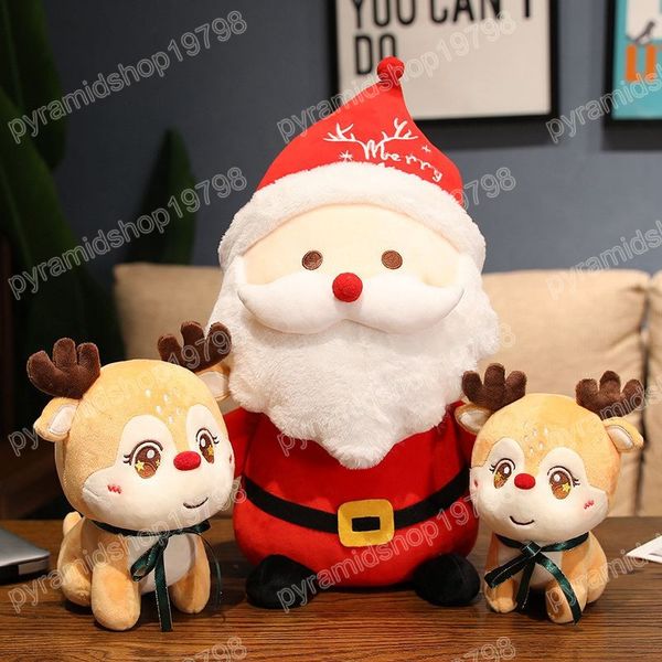 22 cm Nuovo Cervo Babbo Natale Peluche Peluche Morbido Alce Carino Cuscino Bambola Giocattoli per Bambini Ragazze Bambini Regalo Di Natale