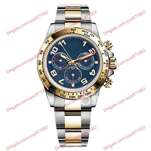 Hightity Asian Factory Men's Watch 2813 Sports Sports Automatic Mechanical Watches 116503 Watch 40mm Blue Dial Dial Gold Aço inoxidável sem timer Avanador de pulso 116508