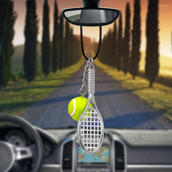 Decorazioni interne Accessori per auto Racchetta Palla da tennis Ciondolo Ornamenti per auto Decorazione specchietto retrovisore Decorazioni sospese Car-Styling