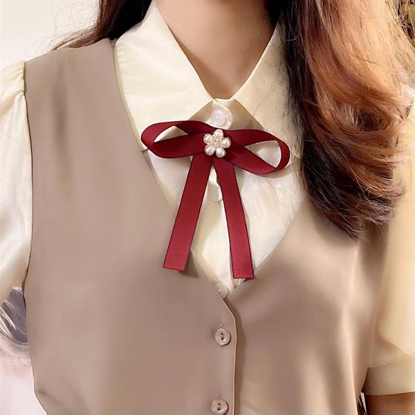 Laço amarra a fita simples gravata feminina coreana britânica camisa de camisa de colarinho de colarinho de colar