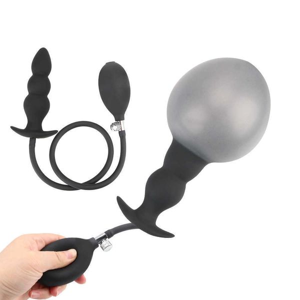 Articoli di bellezza Super Grande Gonfiabile Enorme Grande Spina Anale Max 12 cm Pompa Dildo Dilatatore Espandibile Butt Giocattoli sexy Per Le Donne Uomini Gay