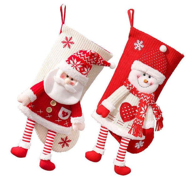 Weihnachtsgeschenk Socken Noel Geschenktüte Weihnachtsbaum Dekor Weihnachtsstrümpfe Weihnachtsmann Geschenke Fröhliche Dekoration für Zuhause RRA244