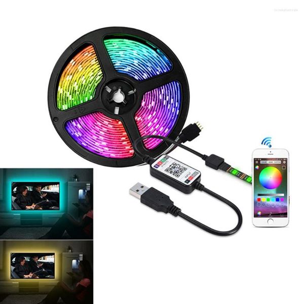 Şeritler Bluetooth LED Strip 5V USB SMD RGB Bant Akıllı Uygulama Kontrolü 30leds/m Su Geçirmez Işık Esnek TV Arka Işığı