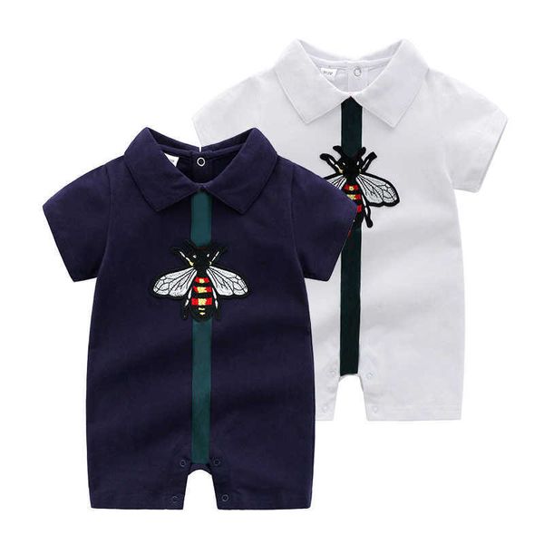 Conjuntos de roupas conjuntos de roupas verão algodão macacão bebê recém-nascido manga curta macacão menino menina roupas infantil abelha macacão