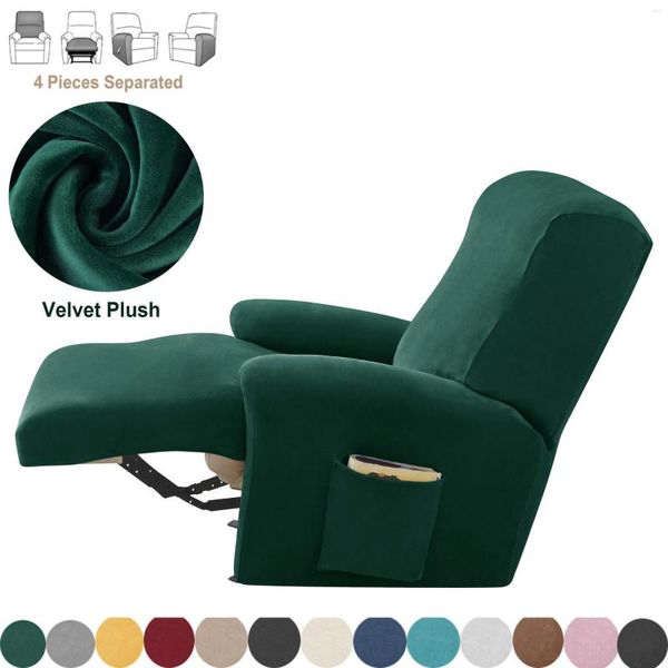 Sandalye sarı kadife peluş recliner kapağı tembel çocuk şezlong tek koltuklu kanepe slipcover koltuk 4 ayrı