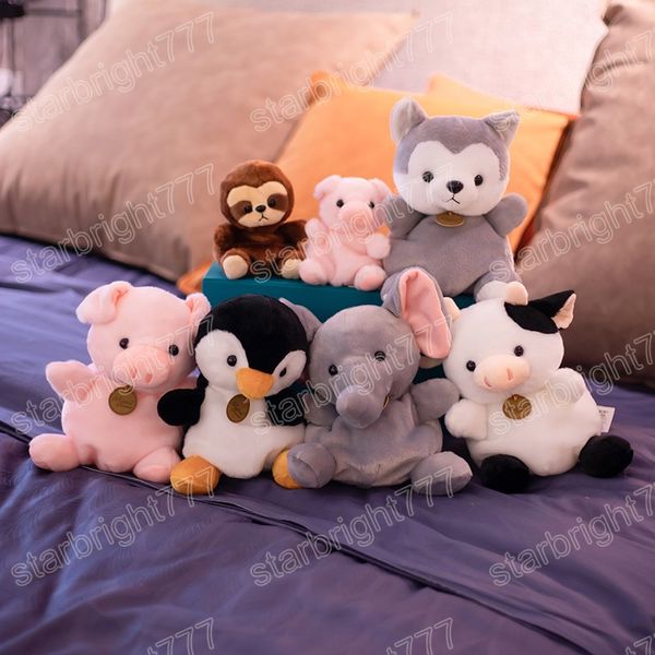 13/25cm kawaii mini boyutu penguen domuz husky fil tempolu peluş oyuncaklar güzel bebekler peluche oyuncaklar çocuklar için kız Noel