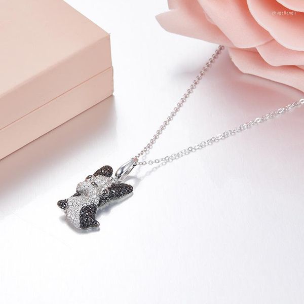 Anhänger Halsketten Marke Design Entzückende Welpen Halskette Phantasie Niedlichen Tier Haustier Schmuck 925 Sterling Silber Kleiner Hund Für Frauen