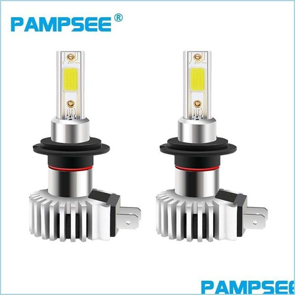 Autoscheinwerfer Pampsee 2 Stück Mini-Autoscheinwerfer BBs LED-Lampe H4 H7 H11 H8 H9 9006 HB4 H1 9005 HB3 12000LM Nebelscheinwerfer 1200K Drop Deliv Dhfuf