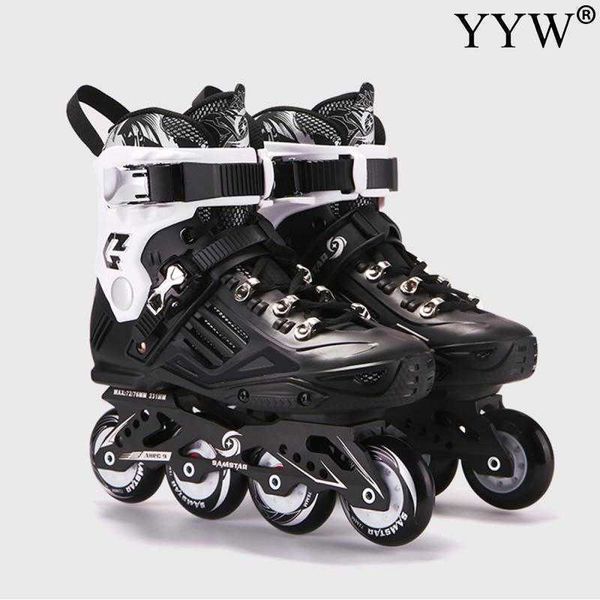 Patins de gelo sapatos de velocidade embutida 4 rodas tênis rollers s homens para adultos pretos profissionais l221014