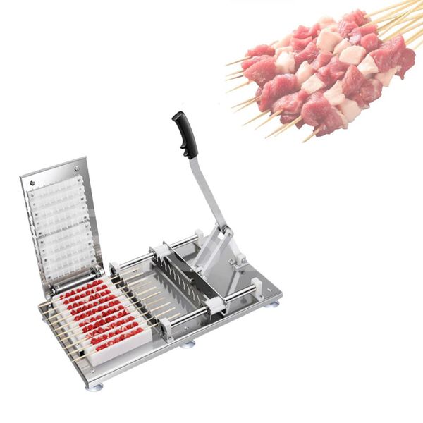 Spiedino di carne manuale Spiedo Kebab Maker Manzo Carne di maiale Barbecue Stringer String Machines Strumento per barbecue